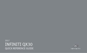 2017 Infiniti QX30 Quick Reference Guide